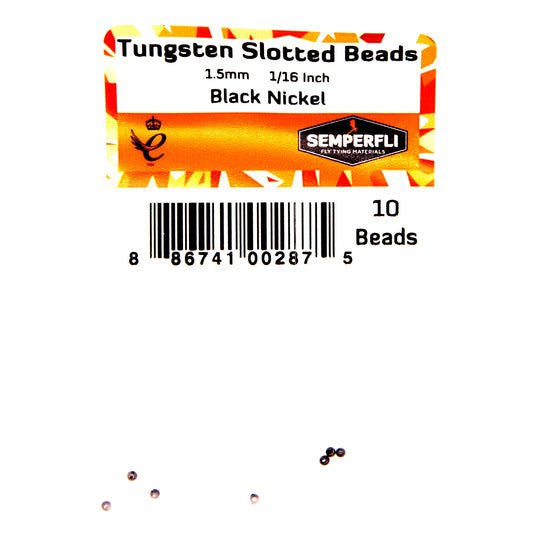 Semperfli Tungsten Slotted Beads 1.5mm (1/16inch)