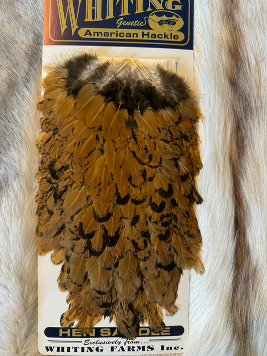 Whiting Capes - American Hackle - Hen Saddle - Unique Variant (1) (Ginger with black tips) (4)